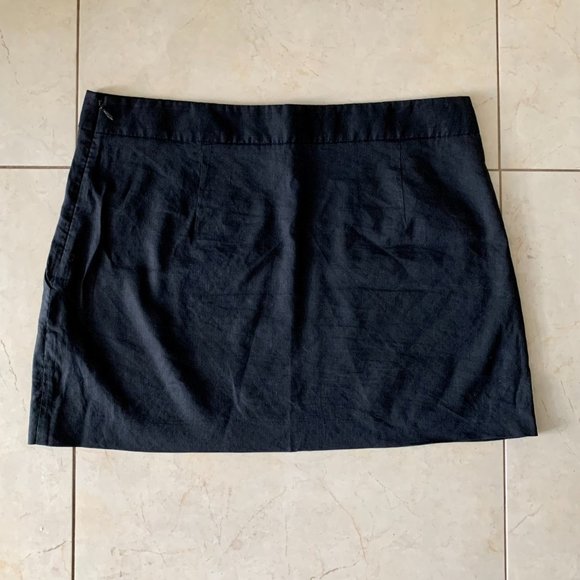 Theory Women's Black Linen-Blend Mini Skirt - Picture 5 of 5